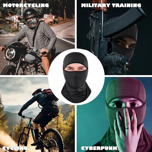 Achiou Ski Mask Balaclava Shiesty, Cooling Ice Silk Motorcycle Face Cover | Ski Mask for Men/Women,Breathable Face Mask,Thin Summer Balaclava,Versatile Use for Skiing Moto,UV Protection,Helmet Friendly - color: Hemp Black