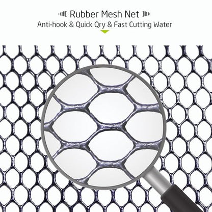 Maykay Carbon Telescopic Fishing Net with Long Handle up-to14ft – Lightweight Rubber Landing Net for High Docks, Piers, Boats, Coastal & Jetty, Collapsible with Carrying Bag - color: 4.2m/14ft