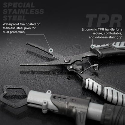 Ghosthorn Fishing Backpack with Tackle Boxes Fish Lip Gripper Pliers Lures Waterproof Tackle Bag with Rod Holder Fishing Gear - color: Black Camouflage Set, size: Standard