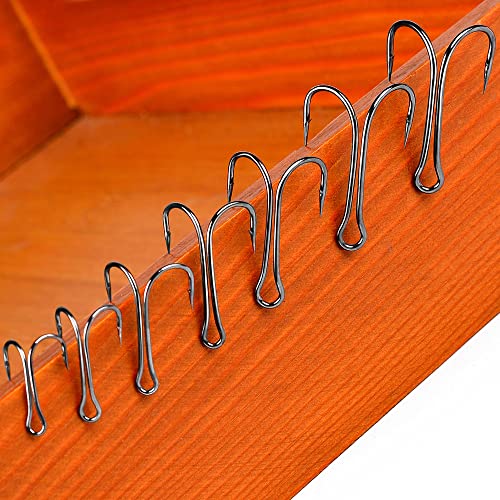 Dyxssm 100pcs/lot Double Fishing Hooks Classic Frog Hook with Open Shank for Saltwater and Freshwater - size: 4# (100pcs)