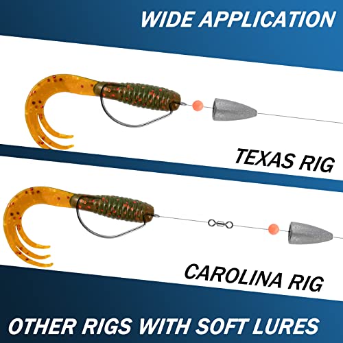 Dr.Fish 50 Pack Bullet Fishing Sinkers Worm Weights Lead Fishing Weights Bass Fishing Sinker Freshwater Texas Carolina Rig Punch Shot - size: 1/8oz-50 Pack