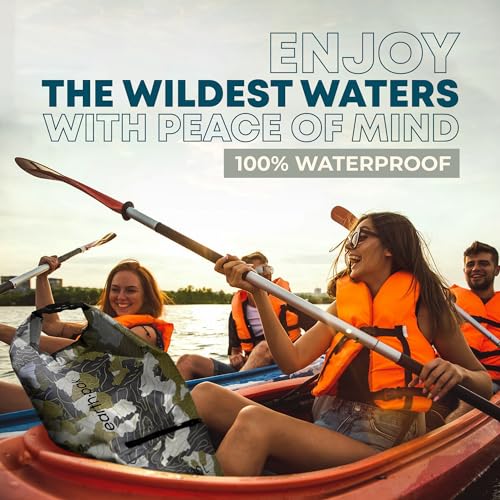 Earth Pak Waterproof Dry Bag with Zippered Pocket - Waterproof Dry Bag Backpack Keeps Gear Dry - color: Camo, size: 30L