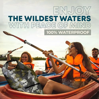 Earth Pak Waterproof Dry Bag with Zippered Pocket - Waterproof Dry Bag Backpack Keeps Gear Dry - color: Camo, size: 30L