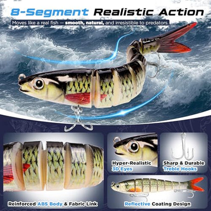 PLUSINNO Fishing Lures - Tackle Box, Bass Fishing Lures for Freshwater and Saltwater, Trout Fishing Gear & Bait, Fishing Gifts for Men,Father - color: Bass/Trout fishing lures-B