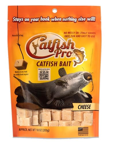 Catfish Pro Catfish Bait - 10oz Bag with 80pcs | Irresistible Scent for Catfish | Mess-Free, Stays On Your Hook When Nothing Else Will | Great for Rod, Reel, Trotline, Jugs & Yoyos Fishing - color: Cheese
