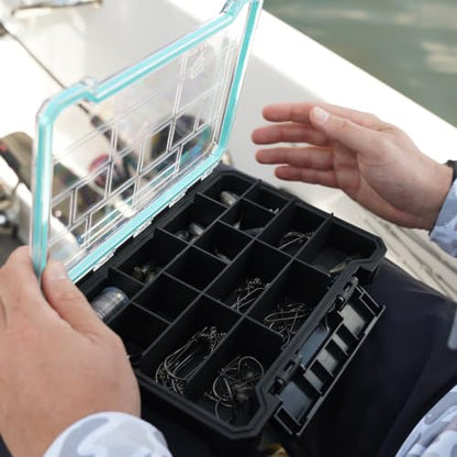 Evolution Fishing BallistiX 3.5 Terminal Tackle Tray – Waterproof Tackle Storage Box with Anti-Migration Design, One-Hand Latch, Polycarbonate Lid, Rust-Resistant Terminal Tackle Organizer