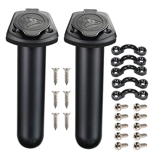 2Pcs Kayak Fishing Rod Holder & 2Pcs Kayak Paddle Holder Clips(Including Screws) for Kayak, Fishing Boat, Canoe and Fishing Tackle Accessory Tool