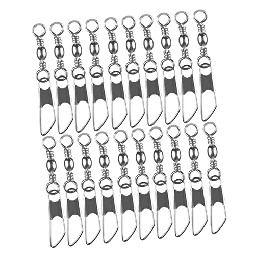 30pcs Rolling Resistance Swivel Fishing Hook Line Connector Fishing Rolling swivels Fishing Swivel Connector connectix Fishing Rolling Connector Stainless Steel to Rotate Ring - size: 16#
