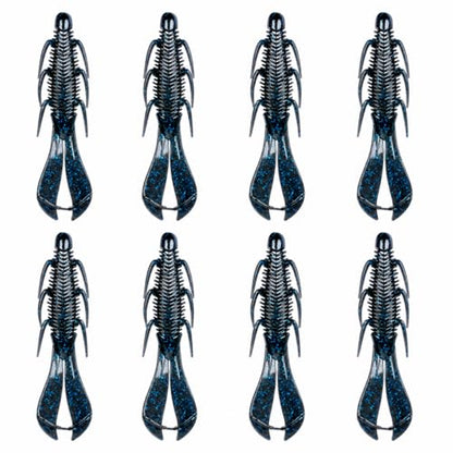 6th Sense – Bodega Craw 3.5 Soft Plastic Craw, Finesse Bass Fishing Lure for Flipping, Pitching, and Jig Trailers – Made in the USA - color: Black N Blue