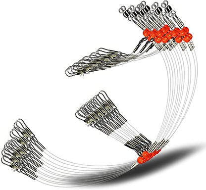 YOTO Fishing Leaders,Saltwater Tackle Rig with Swivels Snap, High-Strength Fishing Wire Gear Equipment for Lures Bait Or Hooks,1Arm and 2Arm - color: White Nylon Leaders, style: 2arm，6pack