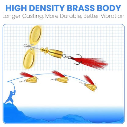 TRUSCEND Vibespinner Easy Catch Fishing Lures with BKK Hooks, Tail Spinner Baits with 4 Actions, Vibrating Swimming Flashing & Jigging for More Bites, Spoon Lures for Bass Trout Crappie Walleye Pike - color: B1-1/4oz-1.8"
