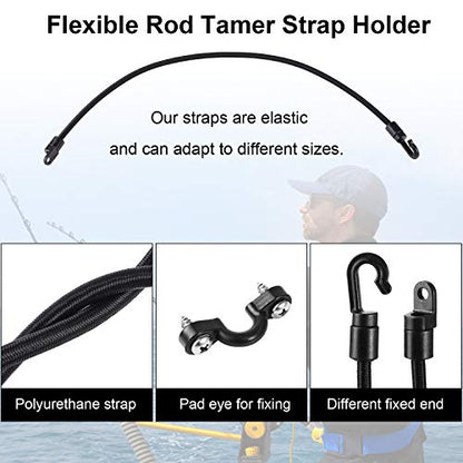 4 Pieces Rod Strap Holder Deck Mount Connector Mount Rod Strap Hold Down for Boat Kayak Boat Fishing(18 Inch) - size: 18 Inch
