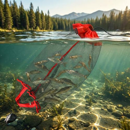 3PCS Fishing Tool Kit - Collapsible Fishing Net, Foldable Fishing Basket, Fishing Pliers Hook Remover, Gifts for Fishermen, Dad, Men