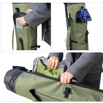 Fishing Pole Rod Holder Bags, Fishing Organizer Case Carrier Reel Pole Storage Bags Waterproof Fishing Gear Organizer Travel Carry Bags - color: Khaki Green