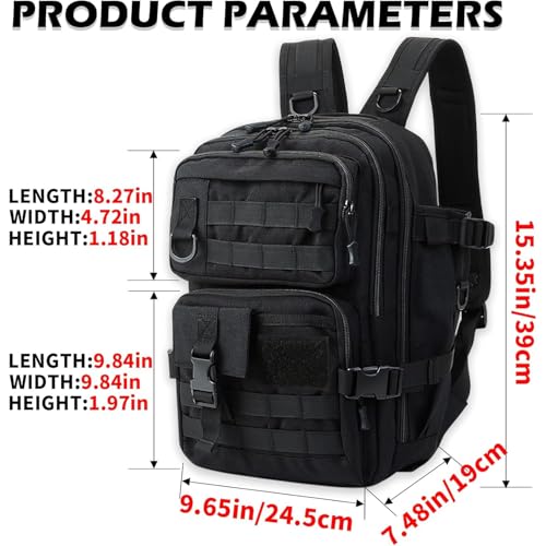 Fishing Backpack Fishing Tackle Storage Bag Fishing Gear and Equipment with Rod Holder Fishing Tackle Shoulder Sling Bag (Black2) - color: Black2
