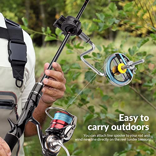 THKFISH Fishing Line Spooler Fishing Line Winder Spooler Fishing Accessories Adjustable Stable Portable Fishing Line Spooler/Fishing Line Remover - color: D-Line Spooler Rod Clamp & Table Clamp