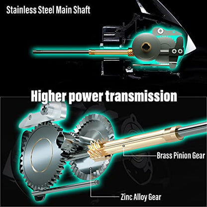 Dr.Fish Darkness Spinning Reel 8000/9000 Saltwater Surf Fishing Graphite Body, 9+1 Stainless Steel BBS, 35lb Carbon Fiber Drag, Spare Spool, Heavy Duty Big Game Fishing Surf Casting - style: 8000