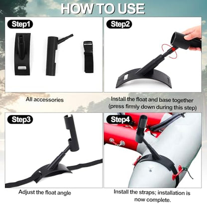 2 Pcs Fishing Rod Holder Fishing Float Tube for Inflatable Buoy Marine Boat Yacht Securing Adjusting Accessories, for Floats Smaller Than 14'' in Diameter