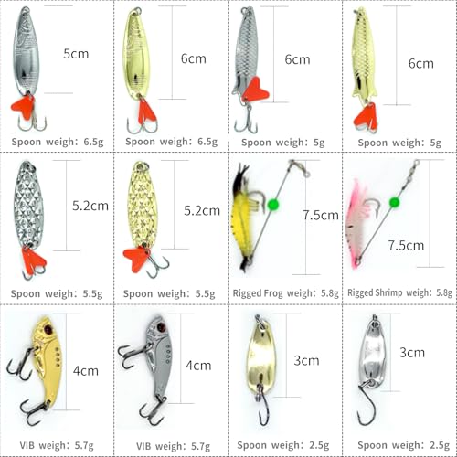 24PCS Mixed Fishing Lures Tackle Kit Hard & Soft Baits Assortment with Original Factory Printed Box, Freshwater Saltwater Fishing for Bass Trout Walleye Salmon