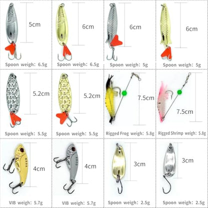 24PCS Mixed Fishing Lures Tackle Kit Hard & Soft Baits Assortment with Original Factory Printed Box, Freshwater Saltwater Fishing for Bass Trout Walleye Salmon