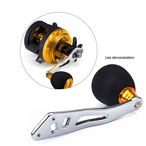 Fishing Reel Power Handle Knob Reel Replacement Parts, Aluminum Alloy Fishing Reel Rocker Knobs Fishing Reel Handle for Baitcasting Spinning Tackle Tools - color: Gold