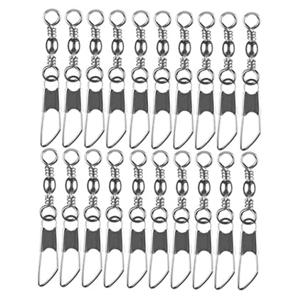 30pcs Rolling Resistance Swivel Fishing Hook Line Connector Fishing Rolling swivels Fishing Swivel Connector connectix Fishing Rolling Connector Stainless Steel to Rotate Ring - size: 8#