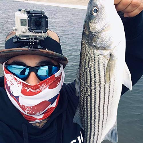 BASSDASH UPF 50+ UV Sun Protection Neck Gaiter Fishing Mask Hunting Kayaking Hiking Cycling Ski Sports - color: Americana