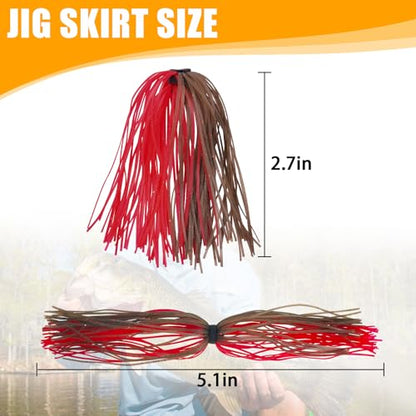 Spinner Bait Skirt Jig Skirts Replacement DIY Fishing Lure Making Supplies Soft Skirt for Spinnerbaits Bass Fishing Jigs Buzzbait Squid Jigs Fishing Lure Skirts 50 Strands - style: 12pcs