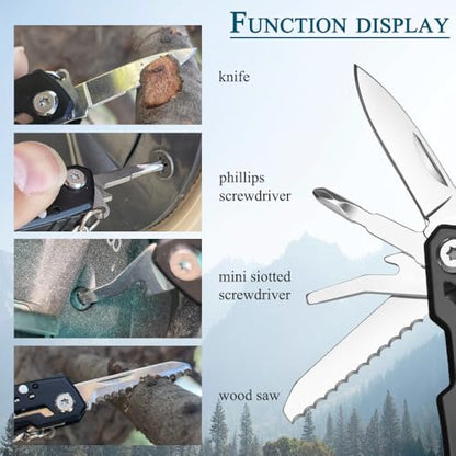 MINI Multitool Pliers, Christmas Birthday Gifts for Men Boyfriend Dad Husband Women, Pocket Knife 14-In-1, Rugged and Practical Portable Computer and Bike Gadgets, Black Camping and Survival Tools - size: Small