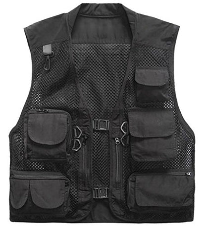 Frigatebird Men's Mesh Fishing Vest Multi Pockets Photography Outdoor Jacket, XL-US