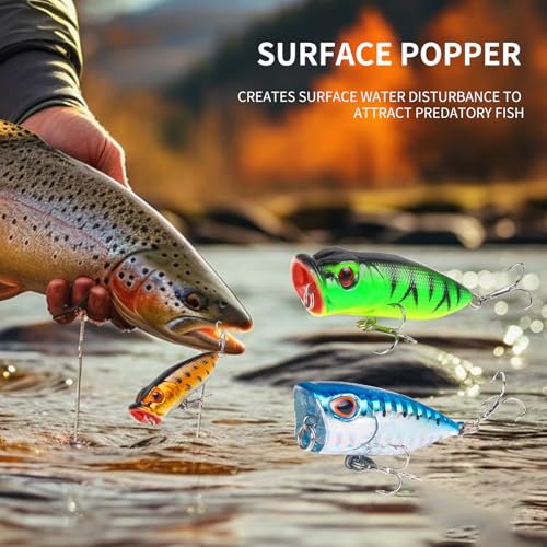 TSKS Fishing Artificial Lures Kit Mixed Including Front Diving Fin Minnow Surface Popper Crank Baits Pencil VIB with Hook and Soft Lures Accessories for Saltwater Freshwater Trout Bass Tackle Gift Set - color: 150pcs