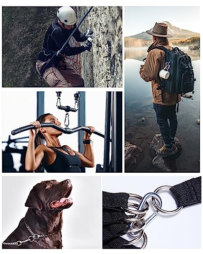 Small Carabiner Clip, 30pcs 1.57inch Mini Carabiners Clips, M4 Stainless Steel Spring Snap Hook Heavy Duty, Locking Carribenares for Climbing Hiking Camping Fishing