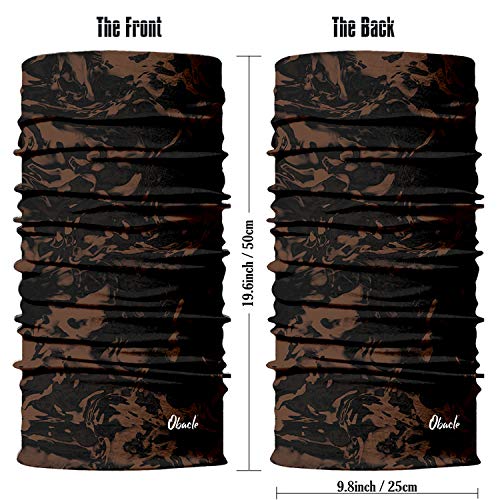 Obacle Seamless Face Mask Rave Bandana Men Women for Dust Sun Wind Protection - color: Pure Black Brown