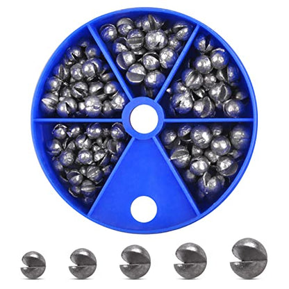 Split Shot Fishing Weights Sinkers 215PCS Fishing Weights and Sinkers Assortment Round Removable Fishing Sinkers Lead Weights Fishing - style: 215pcs - Blue Box