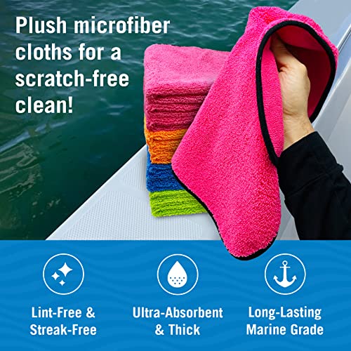 Better Boat 12 Pack Microfiber Cloth Kit, Lint-Free Cleaning Towels for Cars, Boats, and Home, Thick Large Microfiber Cleaning Cloths, Bulk Set