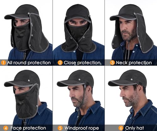 GADIEMKENSD UPF 50+ Folding Fishing Hat 360 Outdoor Sun Hat - color: Orange