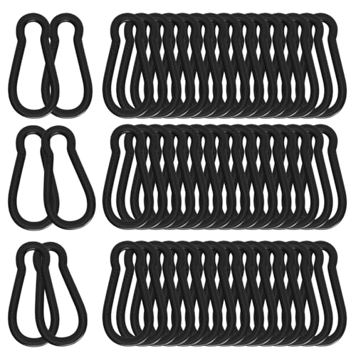 Heavy-Duty Carabiner Clip 1.57"–5.5", Black/Silver Spring Snap Hook, Quick Link Keychain Clip for Keys, Swing Set, Camping, Fishing, Hiking & Traveling (120–1350 lbs) - color: Black, size: 3.12Inch(M8)-50PCS