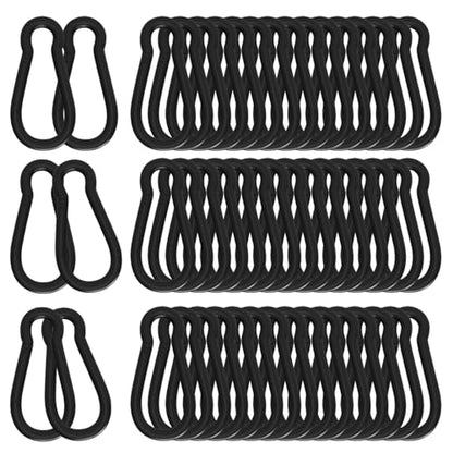 Heavy-Duty Carabiner Clip 1.57"–5.5", Black/Silver Spring Snap Hook, Quick Link Keychain Clip for Keys, Swing Set, Camping, Fishing, Hiking & Traveling (120–1350 lbs) - color: Black, size: 3.12Inch(M8)-50PCS