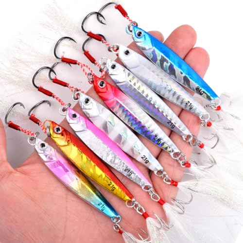 Saltwater Fishing jigs Speed Jigging Slow Jigging Pitching Lures Artificial Lures - size: 10pcs 40G