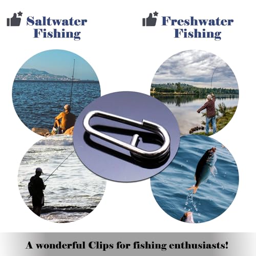 FishTrip Oval Split Rings, 50pcs Quick Change Clips for Fishing Lures | Stainless Steel, Corrosion Resistance, Fishing Power Speed Clips Snaps Fishing Swivels Tackle for Freshwater Saltwater - size: 2#_50pcs