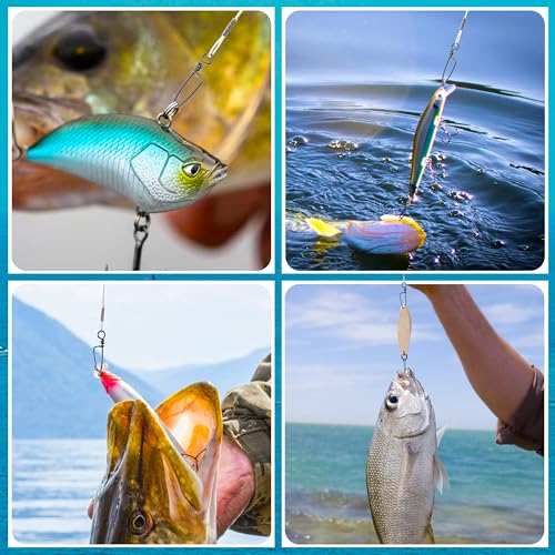 Fishing Fluorocarbon Leader Line, 12/48pcs Fluorocarbon Fishing Lines with Swivel and Snaps Heavy Duty 20-50lb Saltwater Freshwater Fishing Leader Connects Lures Bait Hooks - style: 50lb-12pcs