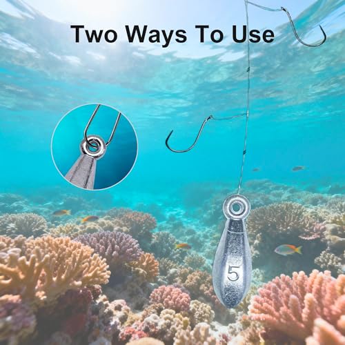 Fishing Weights Bank Sinkers 10PCs Sinkers Less Snag and Faster Sink Lead Weights for Saltwater Freshwater Fishing 2 oz,3 oz,4 oz