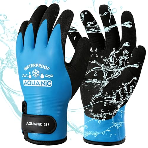 100% Winter Waterproof Gloves for Men and Women, Scratch & Slip Resistant Design for Lobstering, Crabbing, Fishing, Spearfishing, Freediving, Boating and Sailing - size: Small