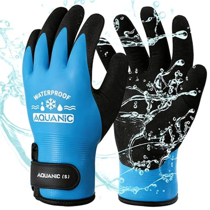 100% Winter Waterproof Gloves for Men and Women, Scratch & Slip Resistant Design for Lobstering, Crabbing, Fishing, Spearfishing, Freediving, Boating and Sailing - size: Small