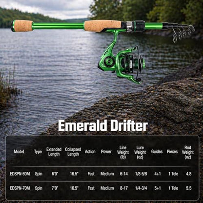 Telescopic Fishing Combo, 6FT Carbon Fiber Rod with 3000 Spinning Reel, Lightweight Kit with Carrier Bag for Bass Trout Catfish Freshwater Saltwater Travel