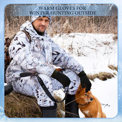 Geyoga 2 Pairs Wool Fingerless Fishing Gloves for Men Women Anti-Slip with Grip Dots Warm Winter Fly Ice Fishing Gloves - color: Black and Gray, style: 3 Cut Fingers