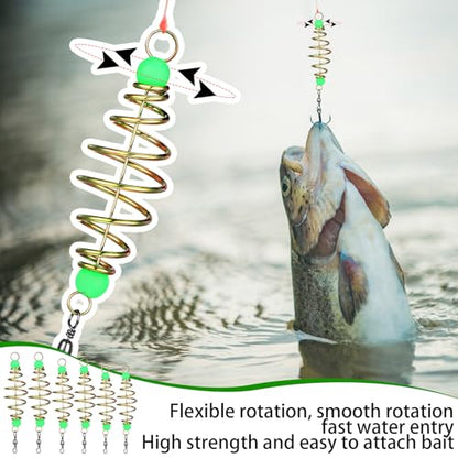 Wonderjune 50/30 Pcs Carp Rig Luminous Carp Fishing Equipment Bait Holder Metal Fishing Feeder Basket Multisize Olive Shape Summer for Freshwater Lures Basket Mullet Accessories - size: 2.34",2",1.73"