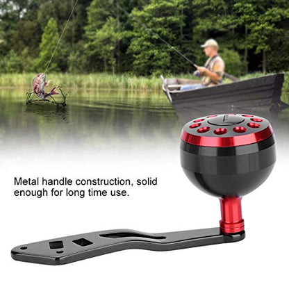 Tbest Knob Power Handle Grip,Fishing Reel Handle CNC Knob with Fittings Replacement Parts Accessory - color: Black+Red