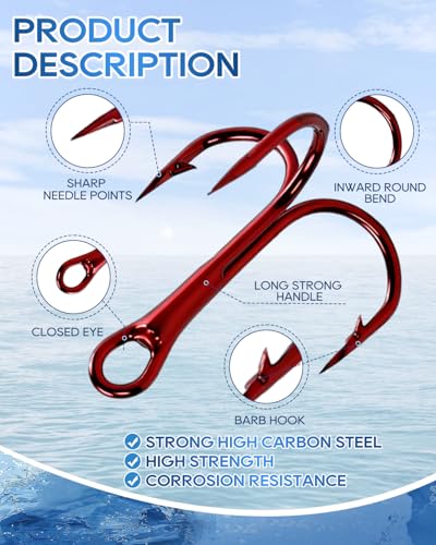 UCEC Fishing Hooks Treble Hooks Kit for Saltwater Freshwater, High Carbon Steel Strong Sharp Round Bend for Catfish Trout Hard Baits Lures, Size #1#2#4#6#8#10#12#14 110/50/210 Pack with Split Rings - style: 130pcs,#2 #4 #6 #8 #10 #12