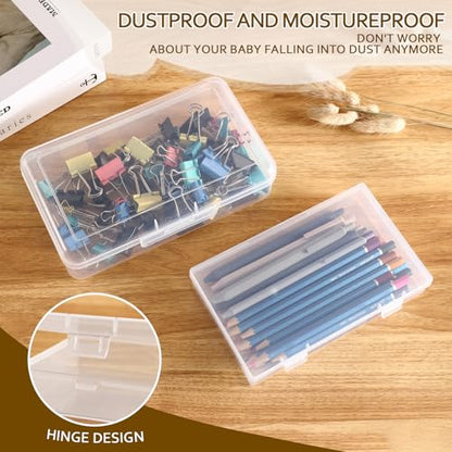 24Pack Mixed Sizes Small Plastic Storage Containers, Mini Rectangular Small Items Organizer Boxes with Hinged Lids and Labels for Craft Jewelry Beads ﻿ - style: 24PC